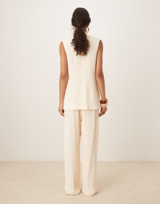 Mango Straight Leg Pleated Front Lightweight Pants