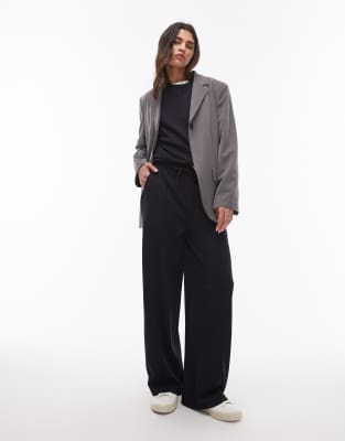 Mango Straight Leg Sweatpants In Navy