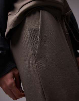 Shop Mango Straight Leg Sweatpants In Brown