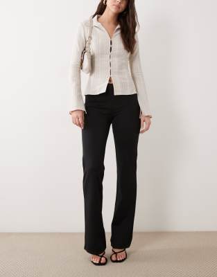 Mango straight leg tailored pants in black