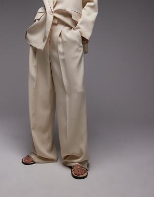 Shop Mango Straight Leg Tailored Pants In Yellow