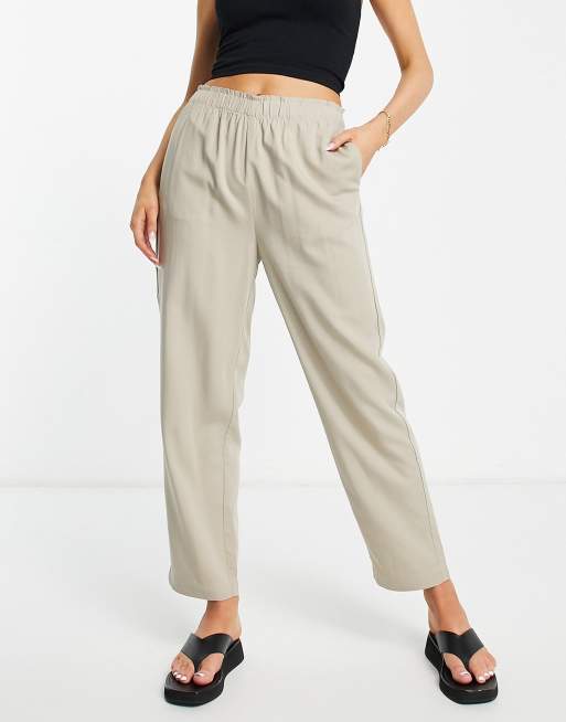 Mango straight leg tailored trouser in beige | ASOS