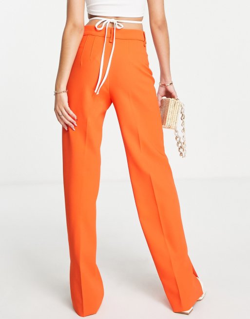 Wide leg orange store trousers