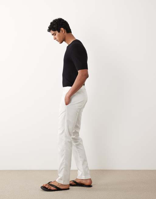 Mango straight leg trousers in white, 3 of 5