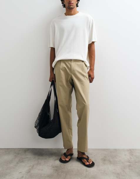 Mango straight pants in beige - view 1