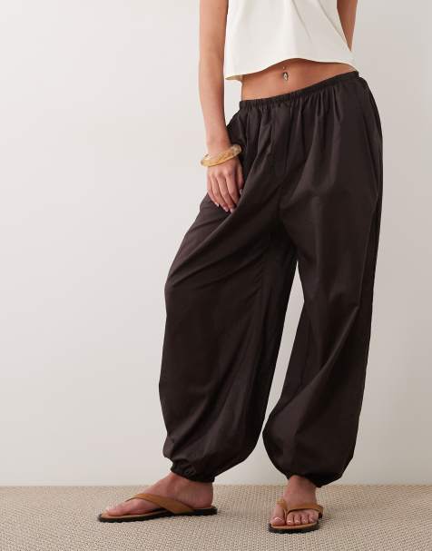 Mango – Strandhose in Braun im Boho-Stil mit Ballonschnitt - view 1