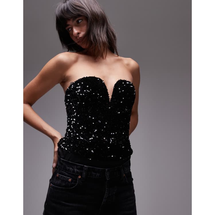 Strapless sequin top store