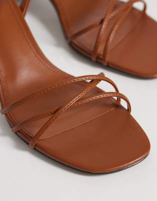 Mango Heeled Sandals With Straps Leather In Multi