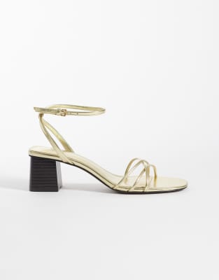  strappy block mid heeled sandals 