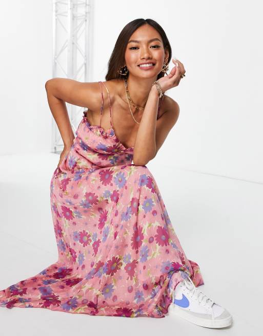 Mango pink 2024 floral dress