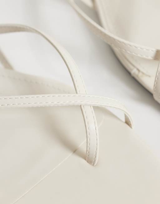 Mango strappy flat sandals in white, 2 of 4