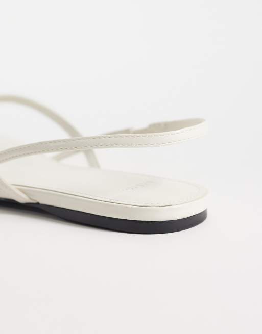 Mango strappy flat sandals in white, 4 of 4