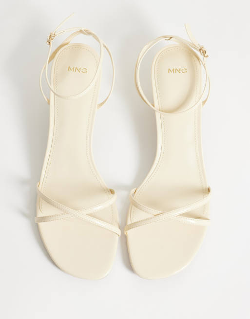 Mango strappy kitten heeled sandals in butter yellow, 2 of 4