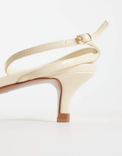 Mango strappy kitten heeled sandals in butter yellow, 4 of 4