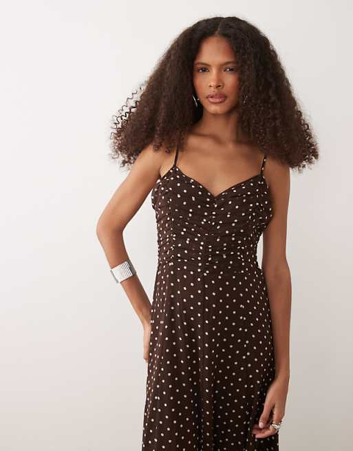 brown dress white polka dots Sade Dot Scarf Mini - US 8 Please Note In The Back Of My