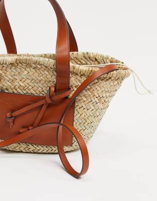 tan straw bag