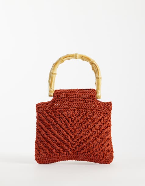 Mango Strick-Handtasche in Dunkelrot - view 1