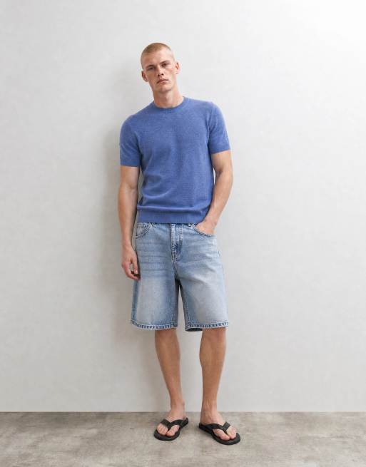Mango Strick-T-Shirt in Hellblau, 7 von 10