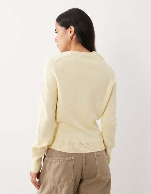 Mango Strickpullover mit Gürtel in Hellgelb, 4 von 4
