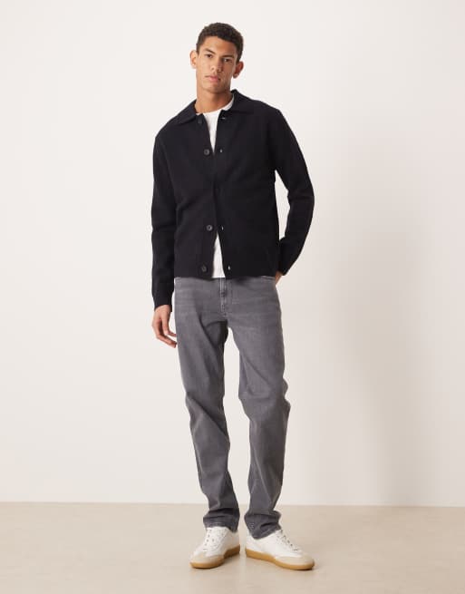 Mango - Strikket blå cardigan med krave, 2 af 5