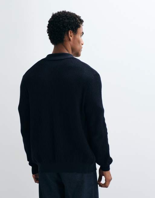 Mango strikket cardigan med knapper hele vejen ned i navy, 4 af 5