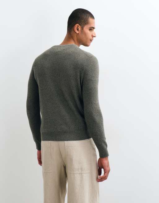 Mango striktrøje i khaki, 4 af 5