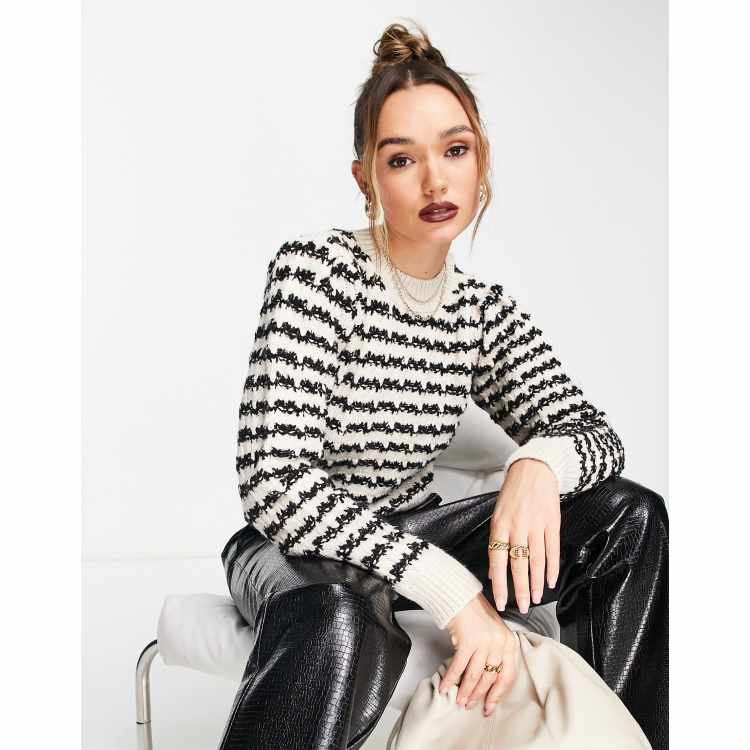 Mango stripe jumper in black and white