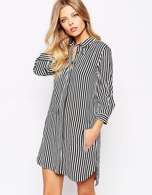 Mango | Mango Striped Shirt Dress