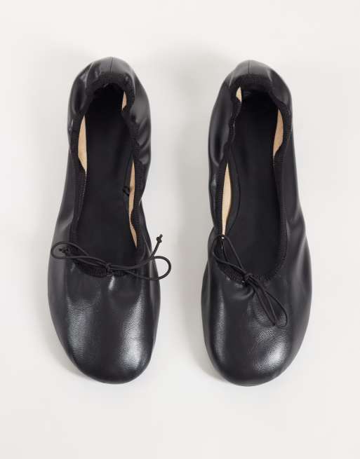 Mango strækbar ballerina i mørkebrun, 3 af 4