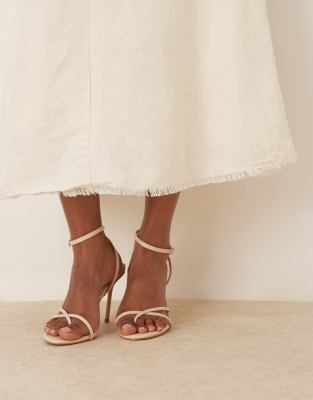 Mango Structured Linen Mix Midi Dress With Raw Hem In Neutral