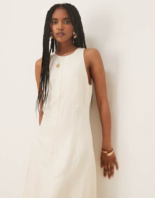 linen structured dress White Royal Toscana Linen Dress