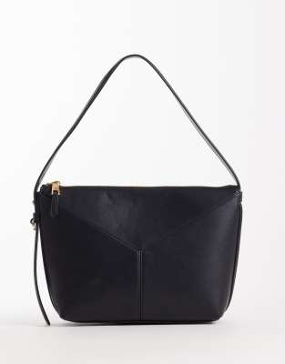 Mango Structured Shoulder Bag In Black