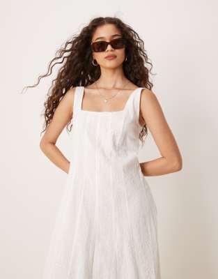 Mango Structured Soft Bubble Hem Cotton Midaxi Dress