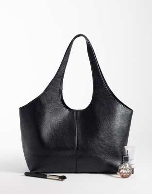 Mango Structured Tote Bag In Black