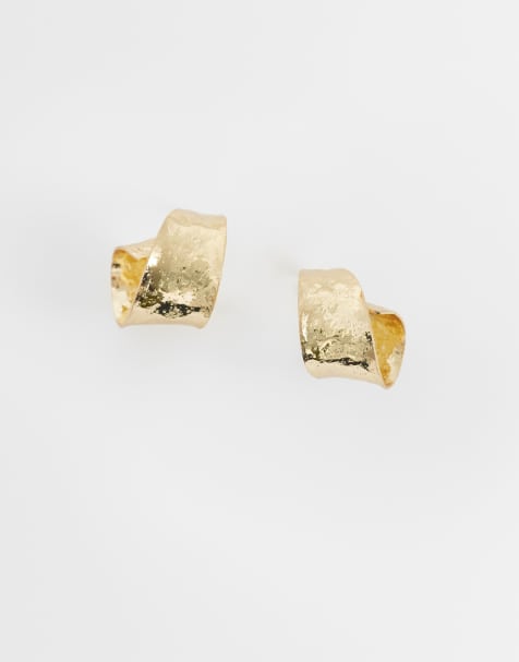 Mango – Strukturierte, spiralförmige Ohrringe in Goldoptik - view 1