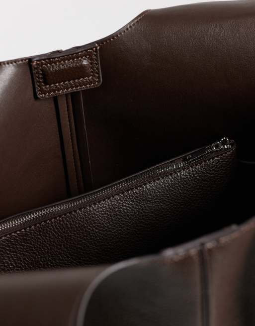 Mango strukturierte Tote-Bag in Schokobraun, 3 von 4