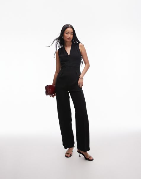 Mango – Strukturierter Jumpsuit in Schwarz - view 1