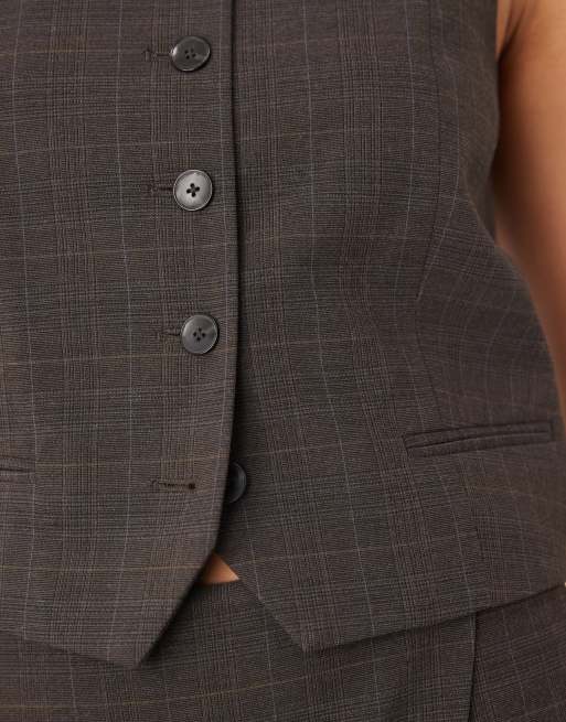Mango – Stuard – Szara elegancka kamizelka w kratę, część zestawu, 3 z 4