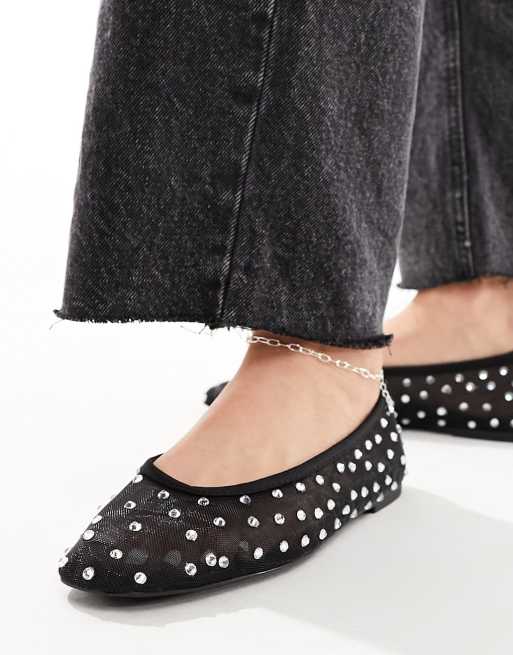 Studded best sale ballet pumps