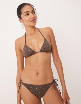 Mango Studded Triangle Bikini Top