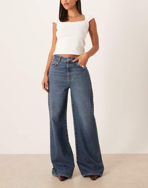 Mango - Studs - Indigoblå jeans i 100% bomuld med brede ben og nittedetaljer - view 1