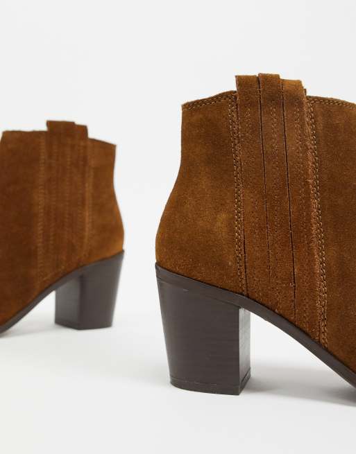 Mango suede ankle boots in tan