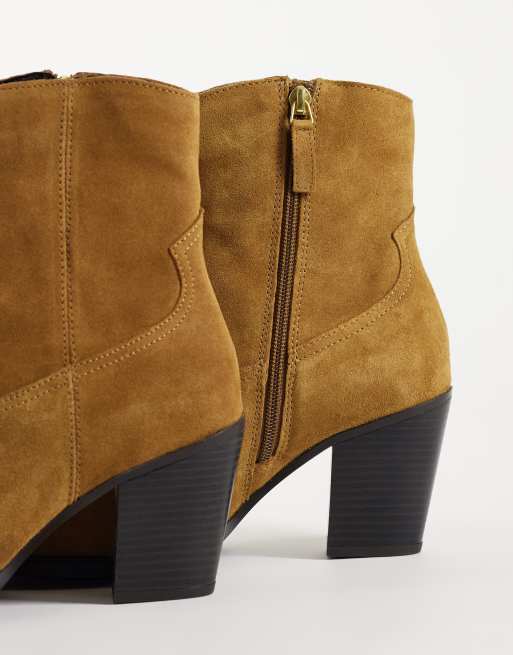 Mango suede ankle boots in tan , 3 of 4
