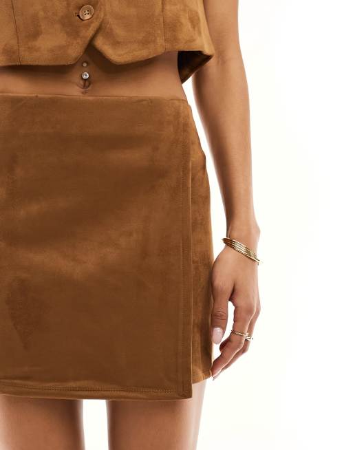 Faux suede skirt outlet long