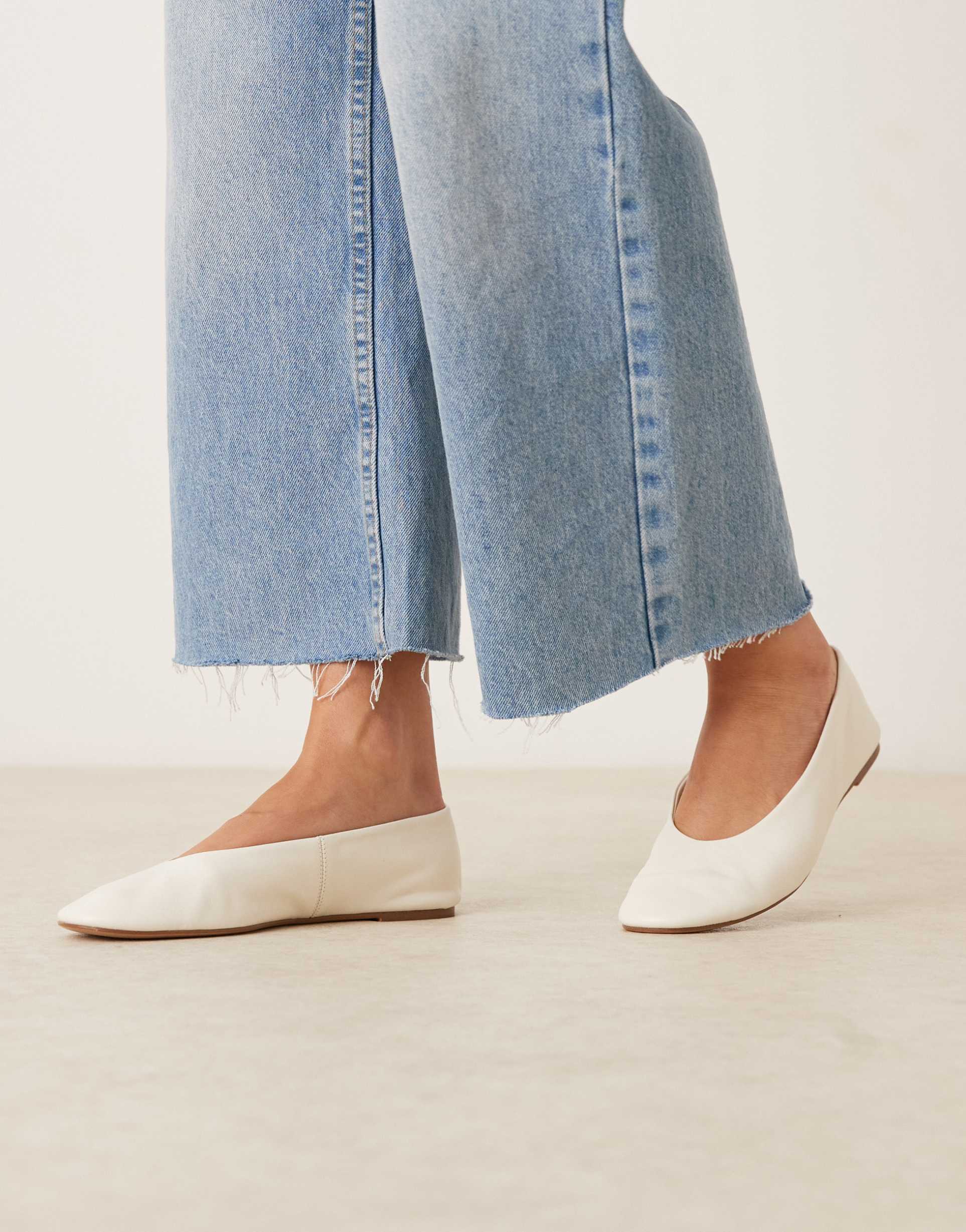 mango suede flat shoes in white