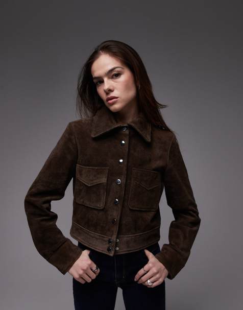 Mango suede jacket in tan - view 1