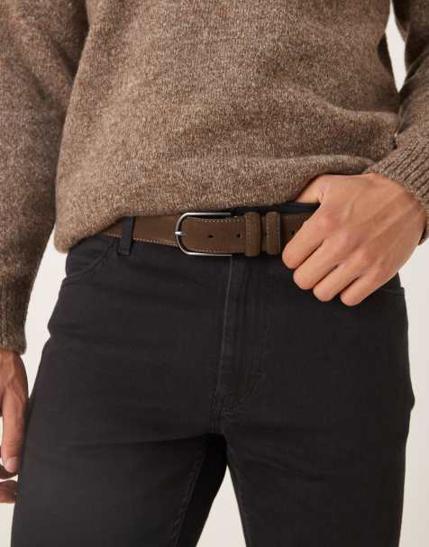 Mango - Suède riem in bruin - view 1