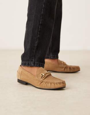 Mango Suede Snaffle Loafers In Brown