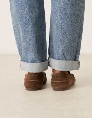 Mango Suede Soft Loafers In Brown