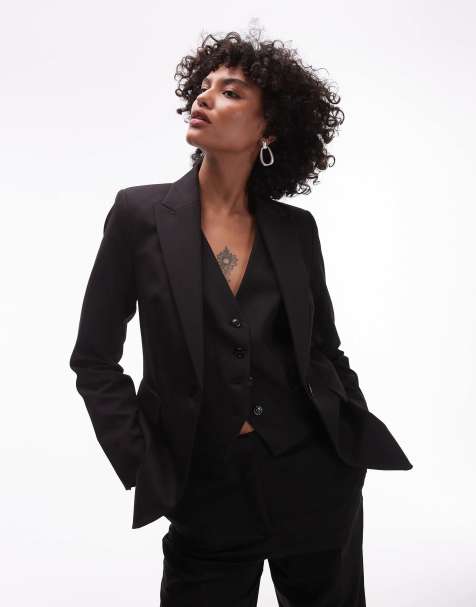 Mango suit blazer co-ord in black - view 1